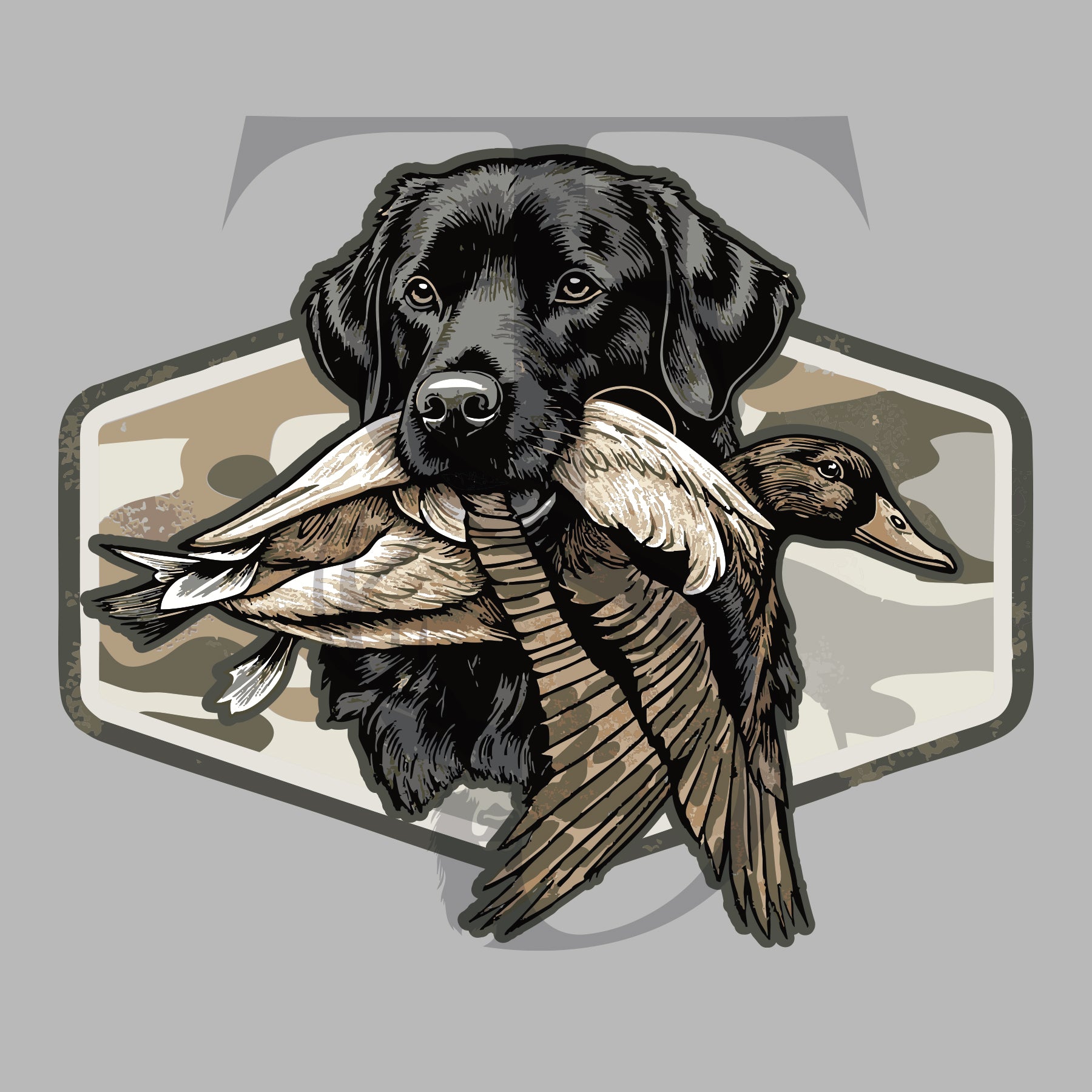 T-Shirt Labrador Retriever & Canard | Style Camouflage Premium
