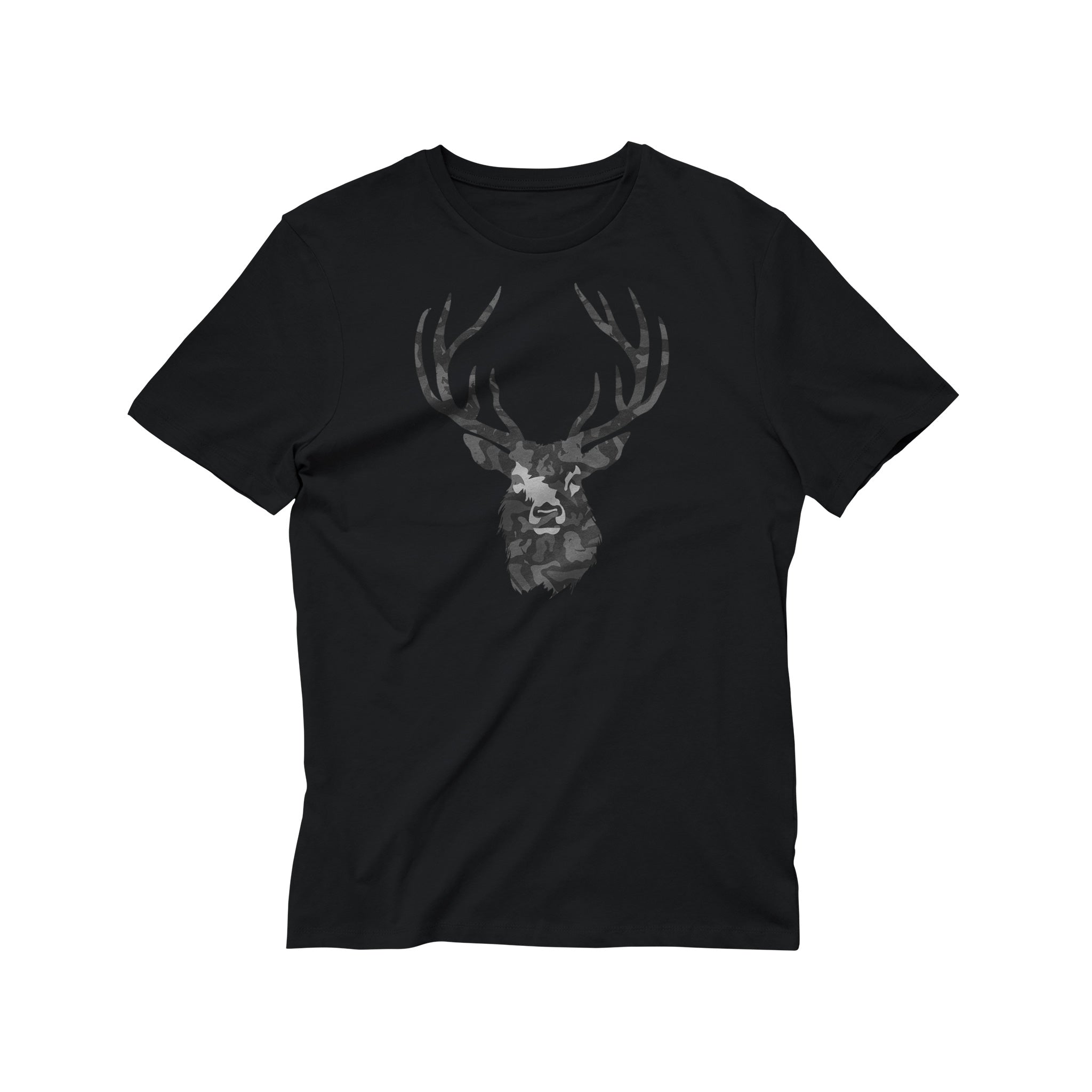 T-Shirt Cerf Camouflage black – Style Élégant & Sauvage