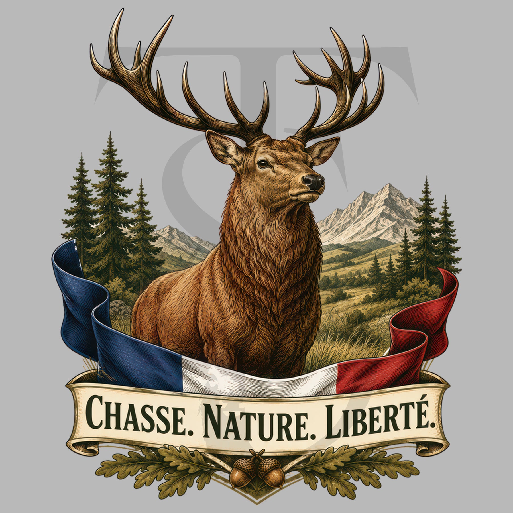 T-shirt Chasse Nature Liberté – Cerf Élaphе